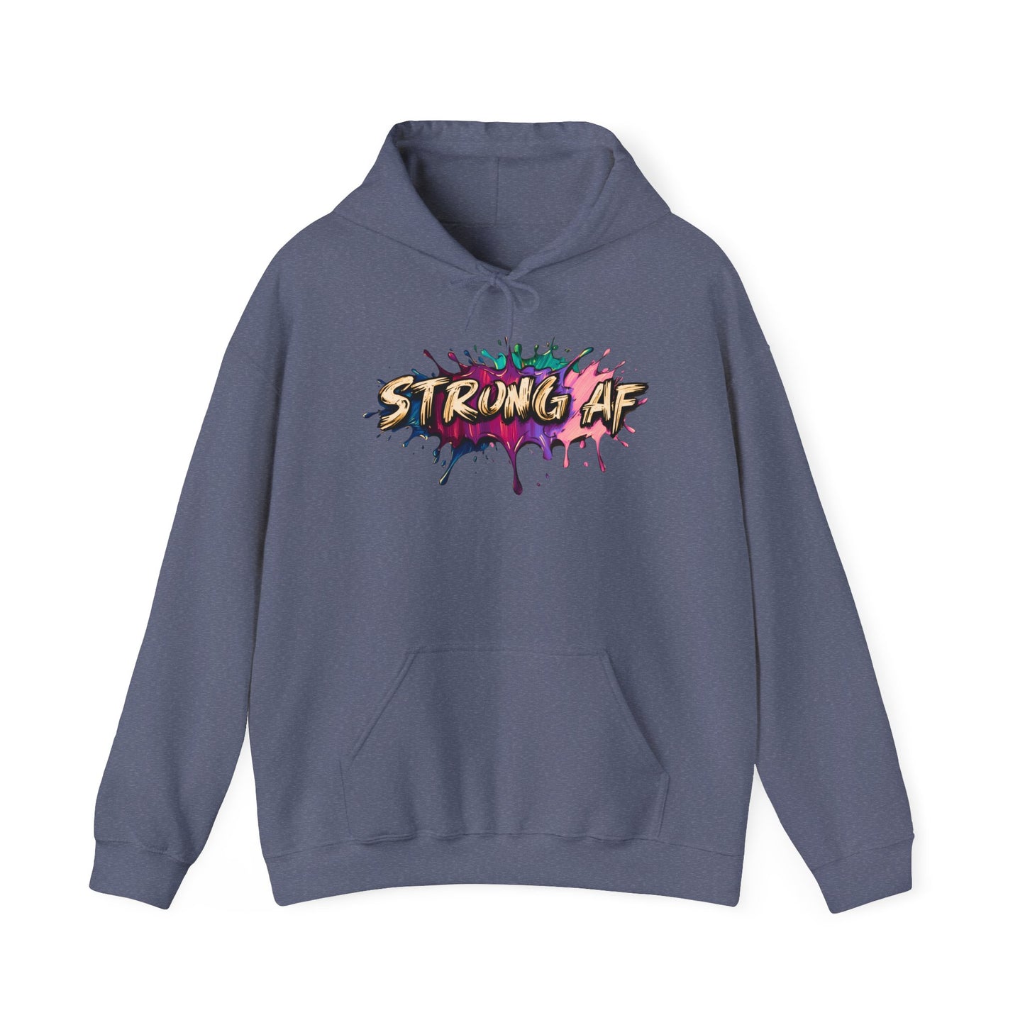 Bold 'STRONG AF' Unisex Hoodie - Comfortable Sweatshirt, Perfect for Gym Enthusiasts, Everyday Wear, Motivational Gifts