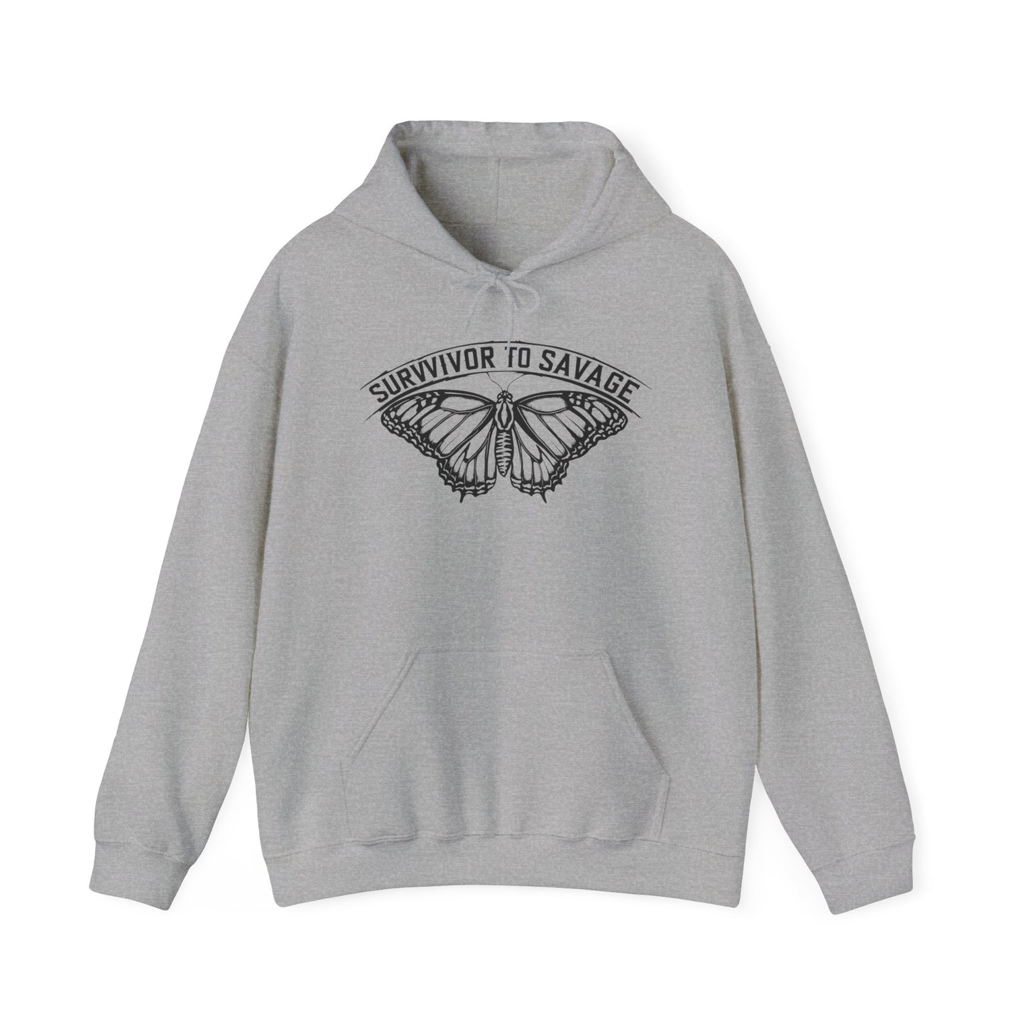 Survivor to Savage Hoodie, Inspirational Sweatshirt, Motivational Apparel, Unisex Gift, Cozy Layer for Every Occasion