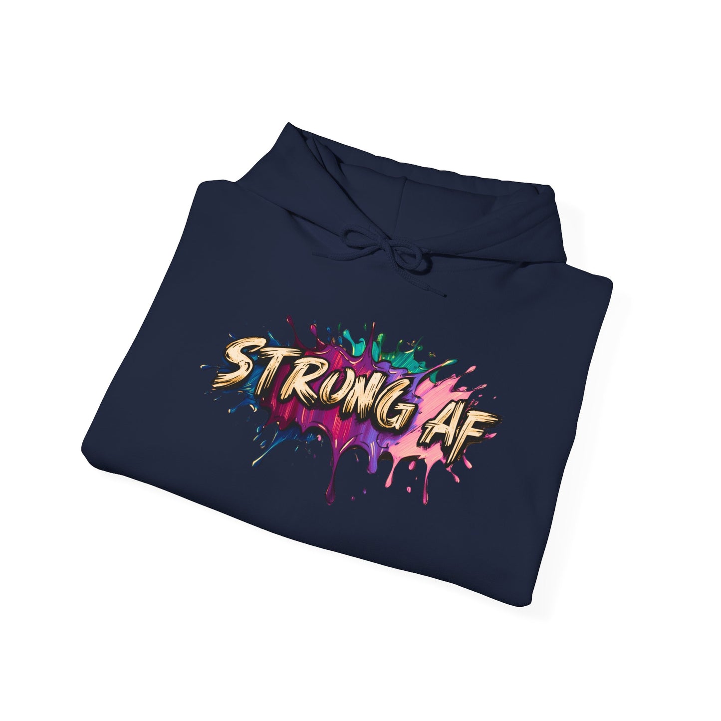Bold 'STRONG AF' Unisex Hoodie - Comfortable Sweatshirt, Perfect for Gym Enthusiasts, Everyday Wear, Motivational Gifts