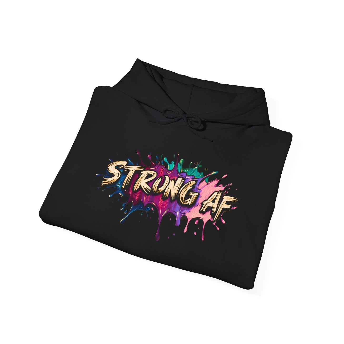 Bold 'STRONG AF' Unisex Hoodie - Comfortable Sweatshirt, Perfect for Gym Enthusiasts, Everyday Wear, Motivational Gifts