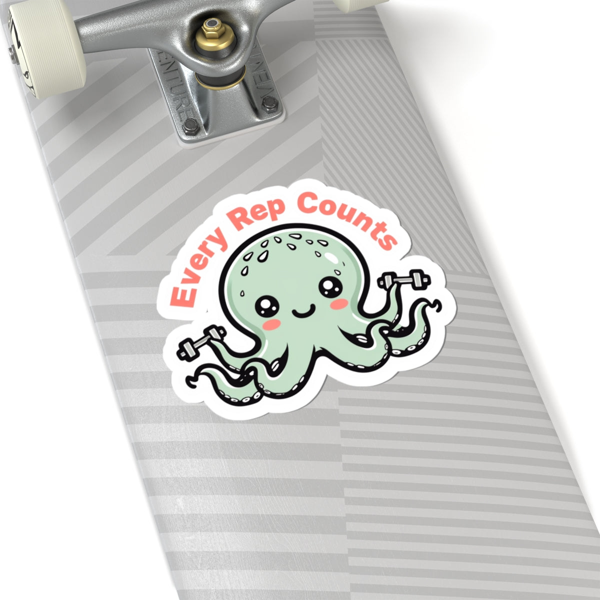 Cute Fitness Octopus Stickers, Every Rep Counts, Gym Decor, Motivational Stickers, Laptop Decals, Planner Accessories, Gift for Gym Lovers