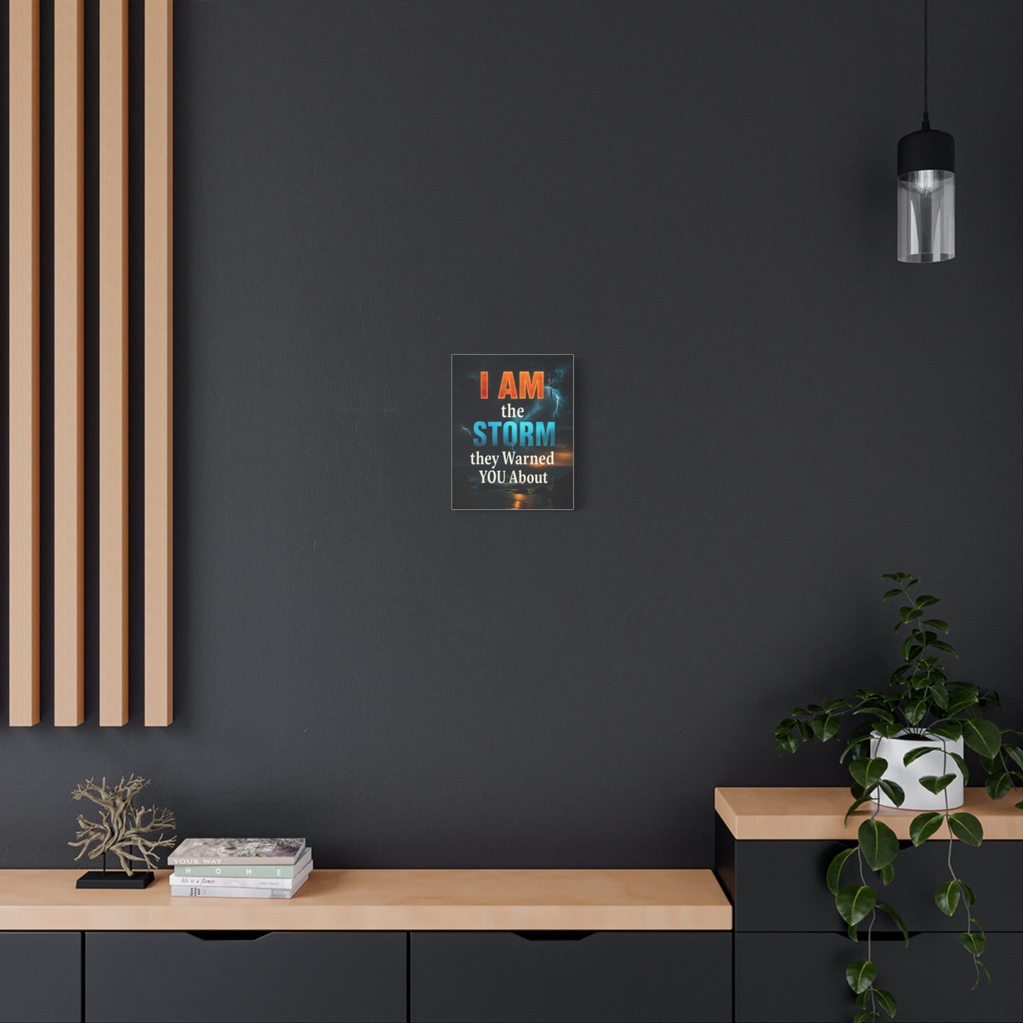 Motivational Wall Art Canvas - 'I Am the Storm They Warned You About'