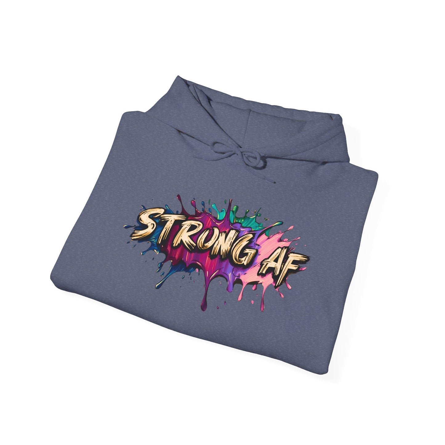 Bold 'STRONG AF' Unisex Hoodie - Comfortable Sweatshirt, Perfect for Gym Enthusiasts, Everyday Wear, Motivational Gifts
