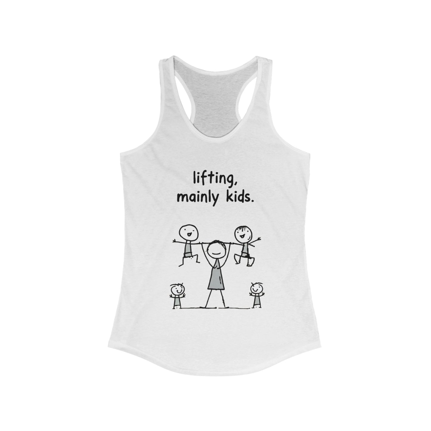 Funny Mom Tank Top - Lifting Mainly Kids, Summer Workout Shirt, Mother's Day Gift, Activewear, Casual Top