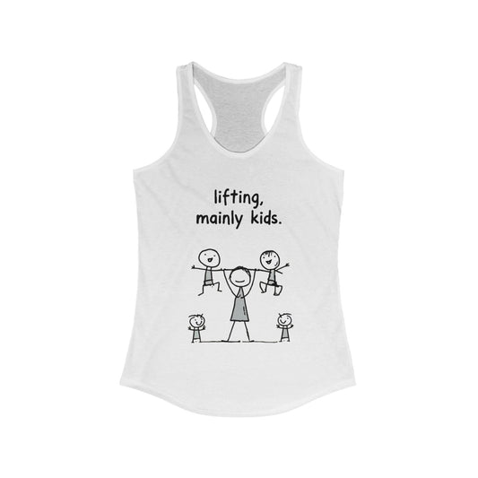 Funny Mom Tank Top - Lifting Mainly Kids, Summer Workout Shirt, Mother's Day Gift, Activewear, Casual Top