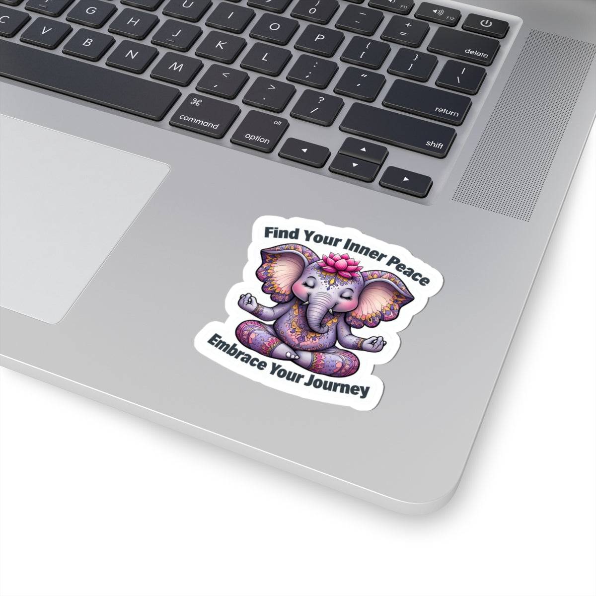 Peaceful Elephant Kiss-Cut Stickers, Find Your Inner Peace, Embrace Your Journey, Meditation Decor, Yoga Gift, Laptop Stickers, Journal