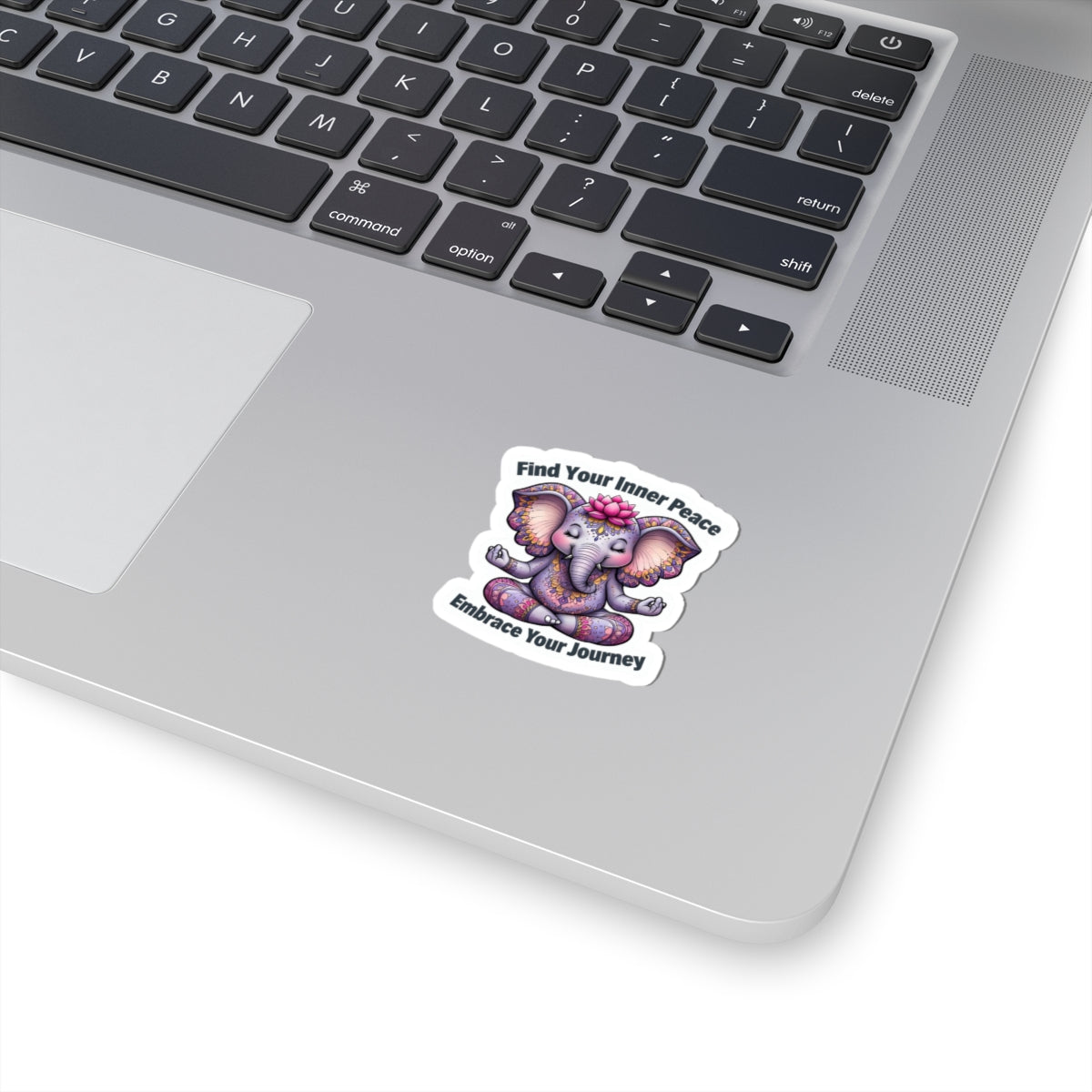 Peaceful Elephant Kiss-Cut Stickers, Find Your Inner Peace, Embrace Your Journey, Meditation Decor, Yoga Gift, Laptop Stickers, Journal