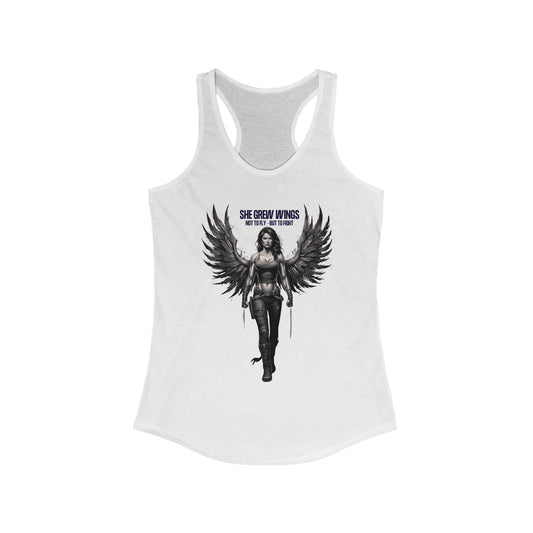 Empowering Women's Racerback Tank - She Grew Wings, Motivational Workout Top, Fitness Apparel, Inspirational Gift, Summer Wear, Casual Style