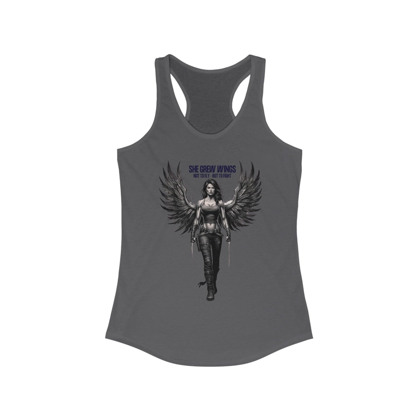 Empowering Women's Racerback Tank - She Grew Wings, Motivational Workout Top, Fitness Apparel, Inspirational Gift, Summer Wear, Casual Style