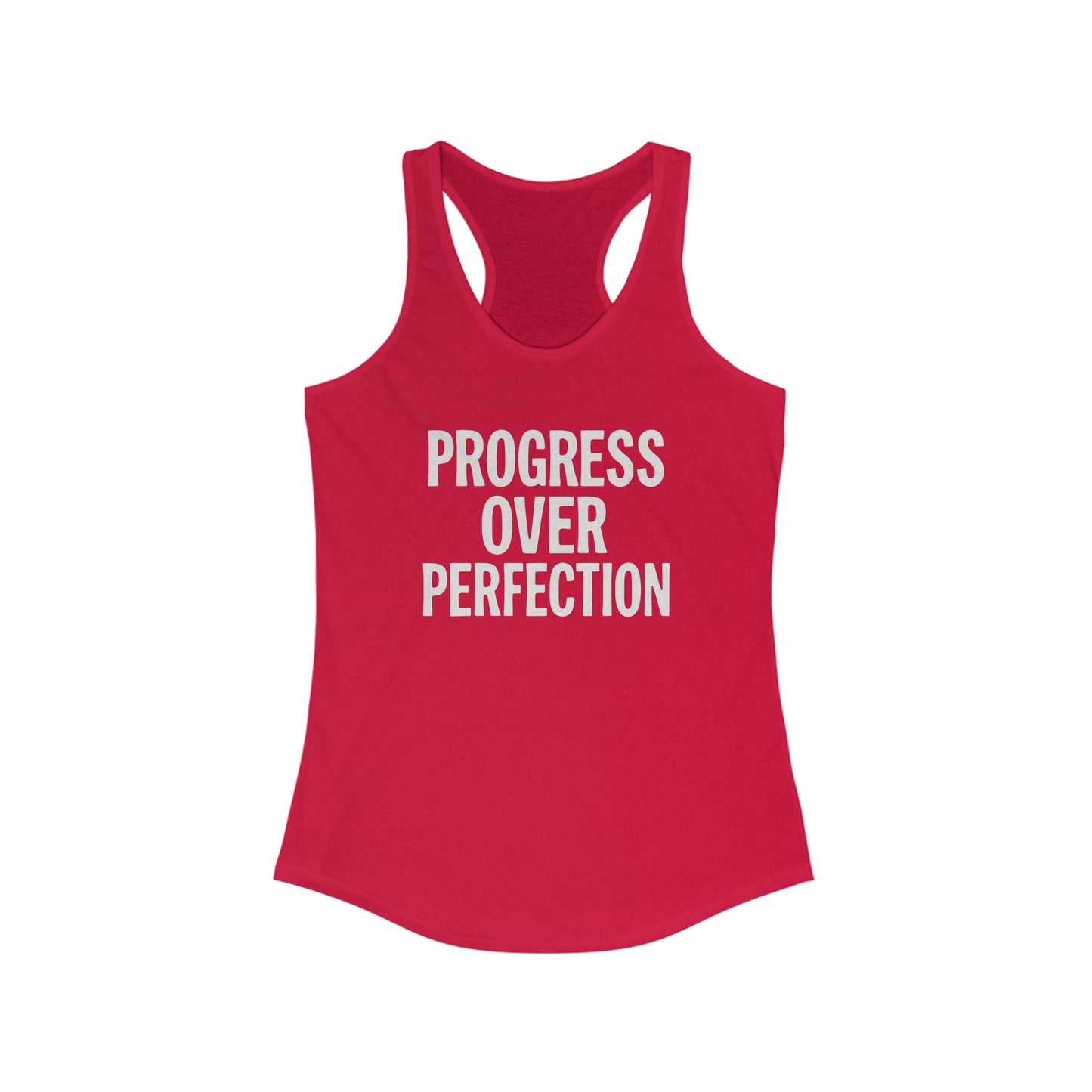 Motivational Women's Racerback Tank - Progress Over Perfection