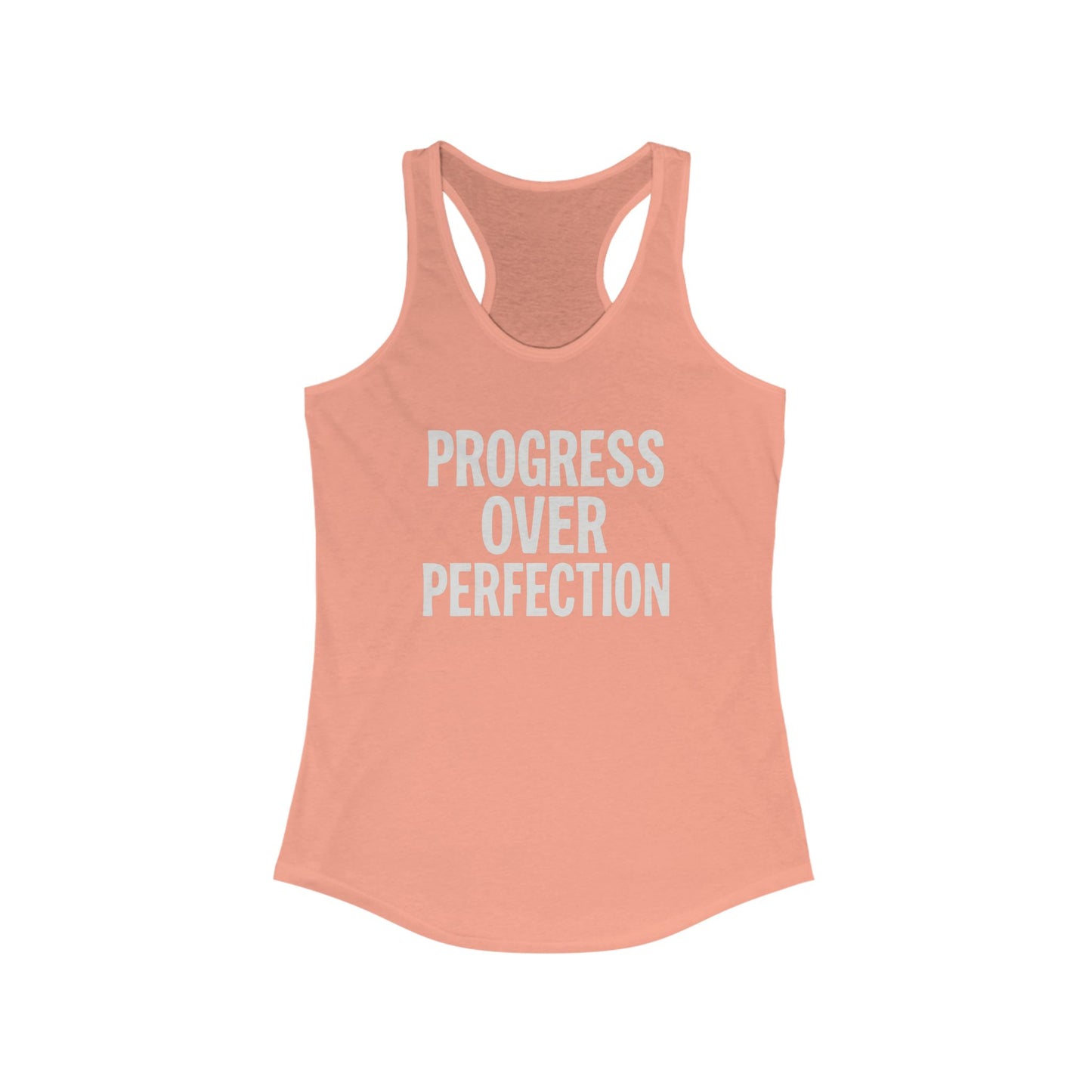 Motivational Women's Racerback Tank - Progress Over Perfection
