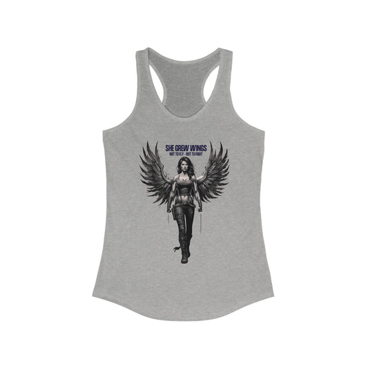 Empowering Women's Racerback Tank - She Grew Wings, Motivational Workout Top, Fitness Apparel, Inspirational Gift, Summer Wear, Casual Style