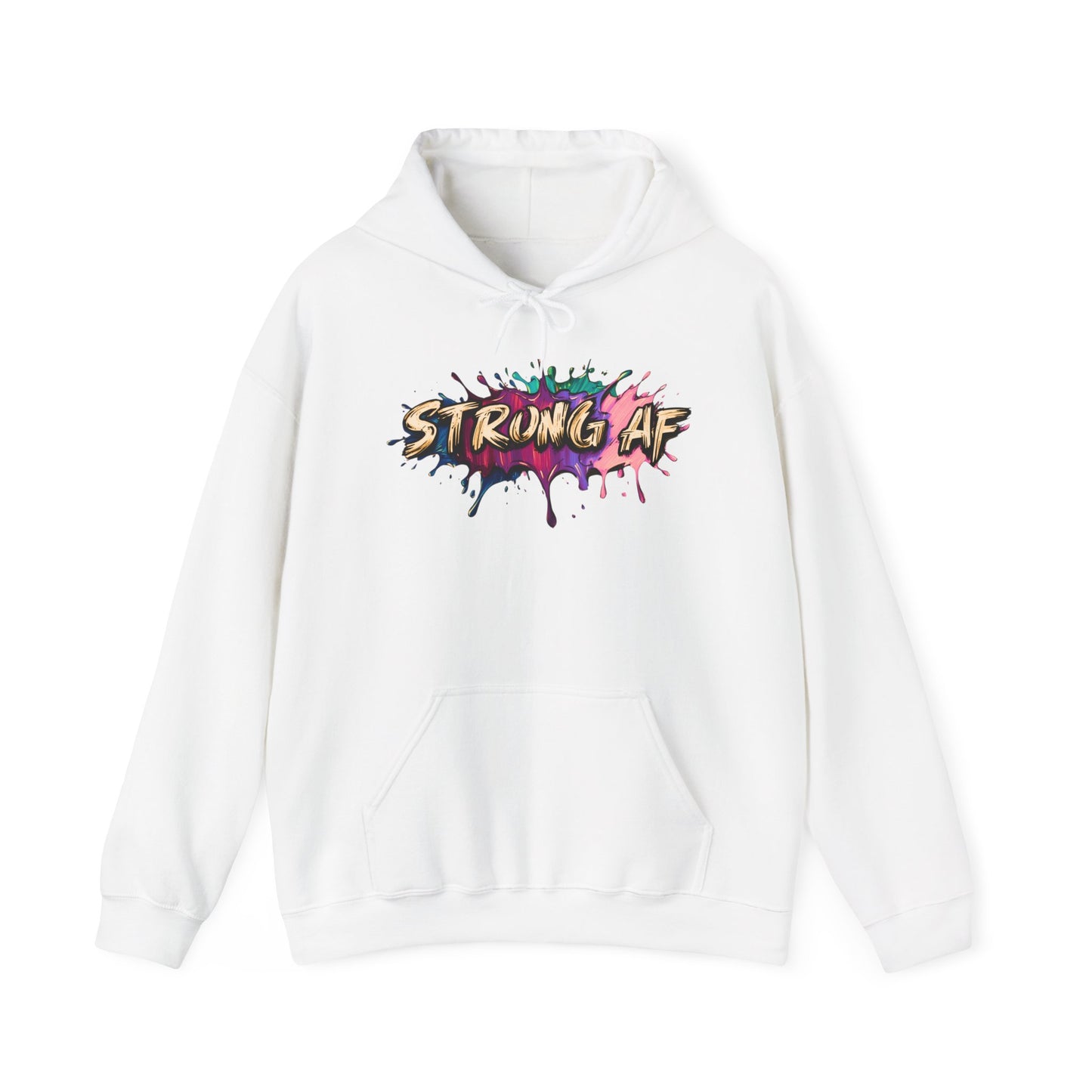 Bold 'STRONG AF' Unisex Hoodie - Comfortable Sweatshirt, Perfect for Gym Enthusiasts, Everyday Wear, Motivational Gifts