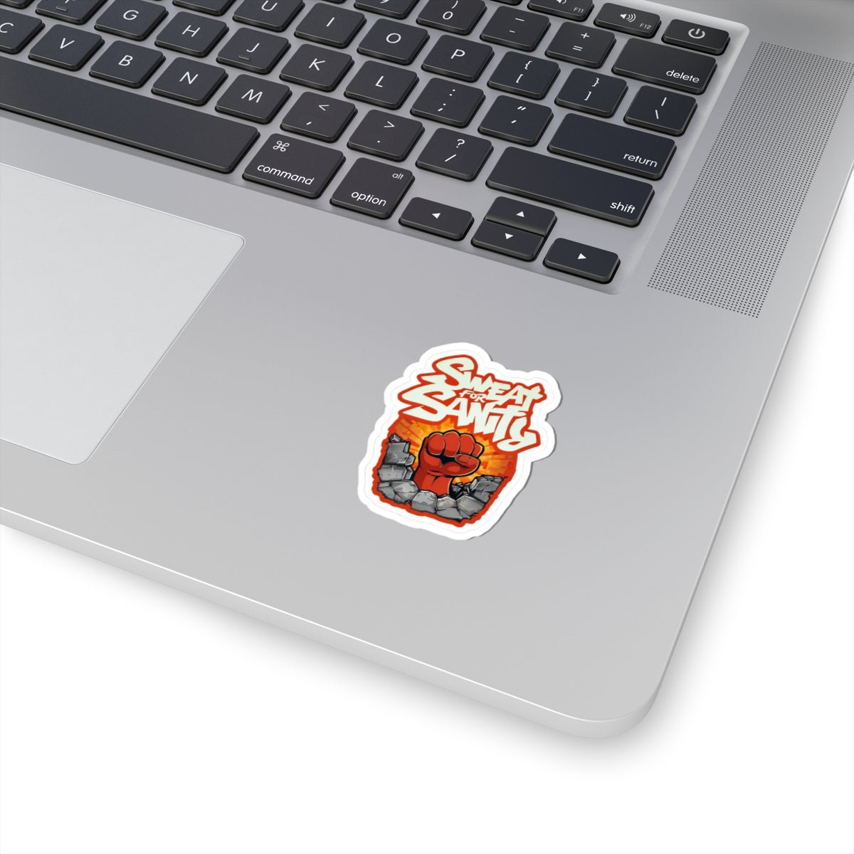 Bold Motivational Kiss-Cut Stickers for Fitness Enthusiasts, Laptop Decals, Inspirational Gym Decor, Gift for Athletes, Sweat for Sanity