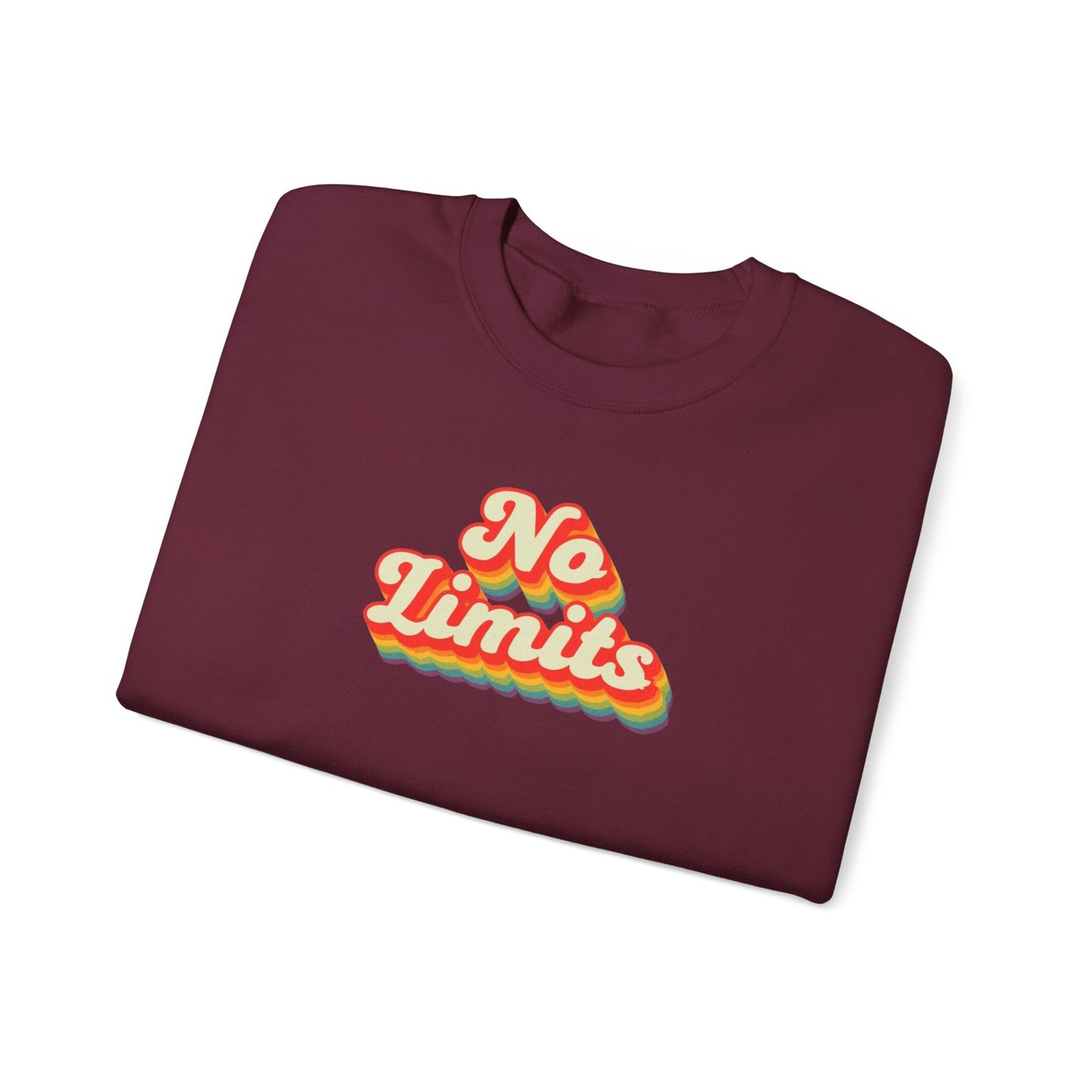 No Limits Crewneck Sweatshirt, Cozy Unisex Sweatshirt, Motivational Gift, Fall Fashion, Inspirational Wear, Perfect for Any Occasion