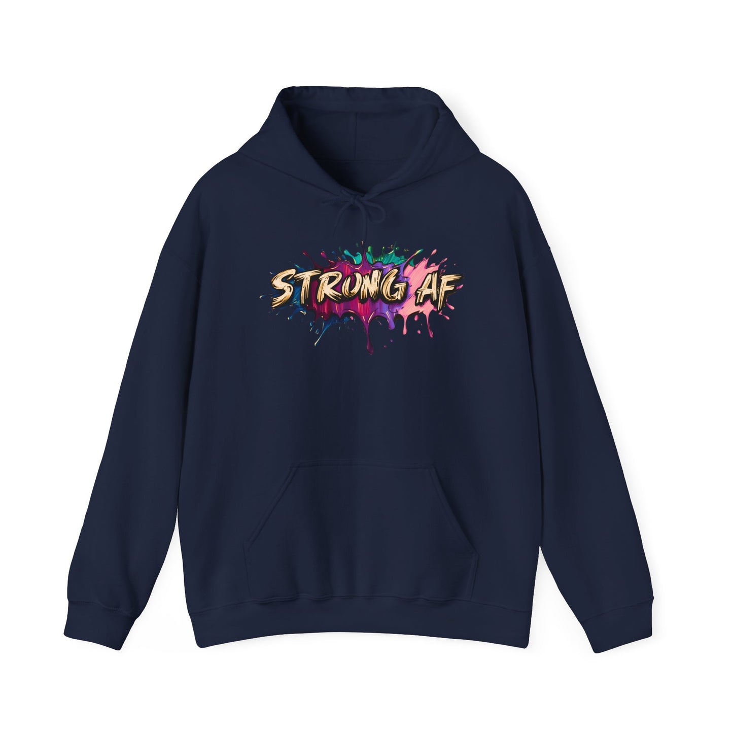 Bold 'STRONG AF' Unisex Hoodie - Comfortable Sweatshirt, Perfect for Gym Enthusiasts, Everyday Wear, Motivational Gifts