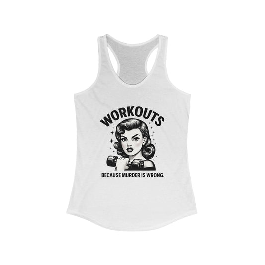 Workout Humor Racerback Tank Top, Gym Shirt, Fitness Apparel, Gift for Gym Lovers, Fun Exercise Top