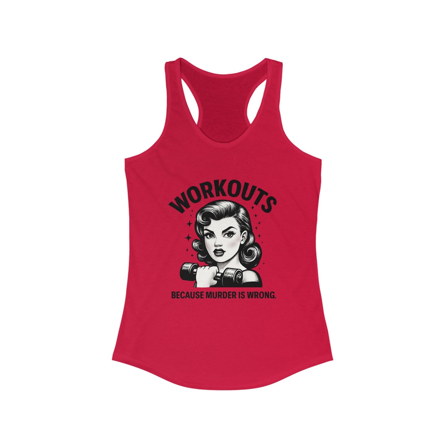 Workout Humor Racerback Tank Top, Gym Shirt, Fitness Apparel, Gift for Gym Lovers, Fun Exercise Top