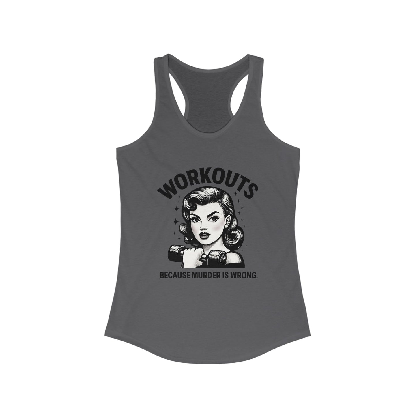 Workout Humor Racerback Tank Top, Gym Shirt, Fitness Apparel, Gift for Gym Lovers, Fun Exercise Top