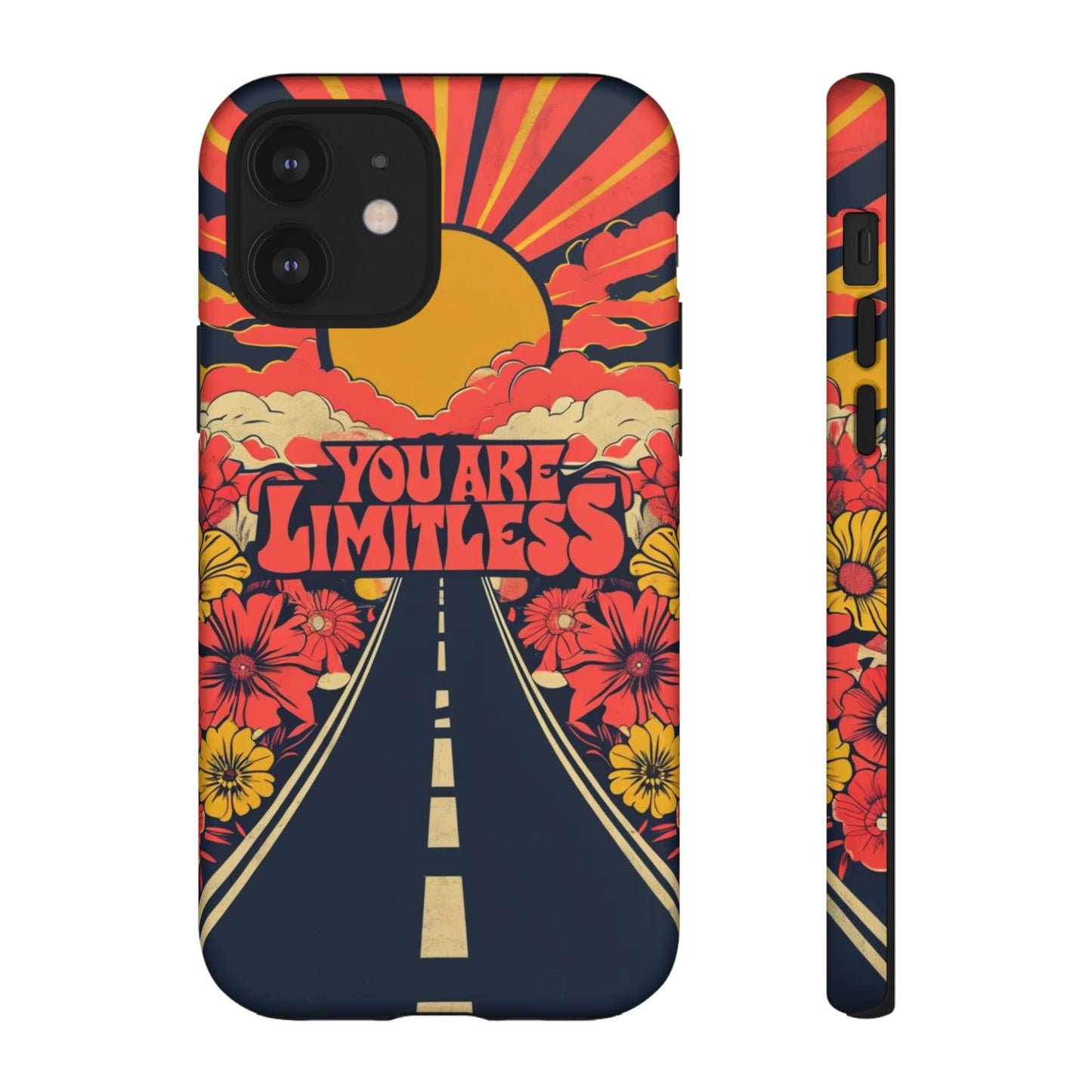 Limitless Phone Case, Floral Phone Cover, Inspirational Gift for Teen, Motivational Accessory, Vibrant Road Design